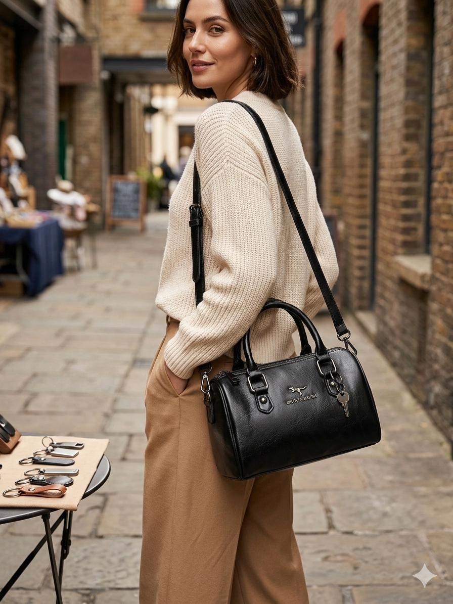 Black Boston Bag — Styled