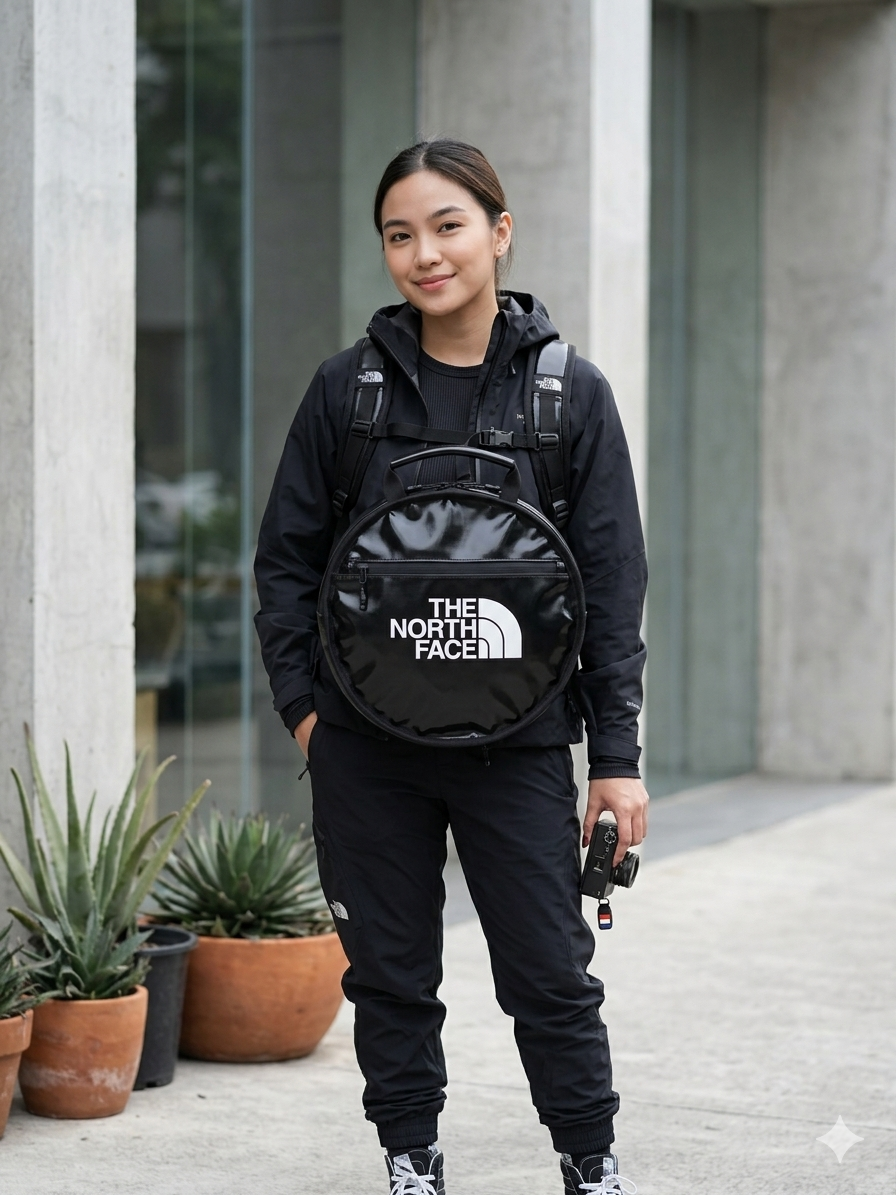 TNF Round Backpack — Styled