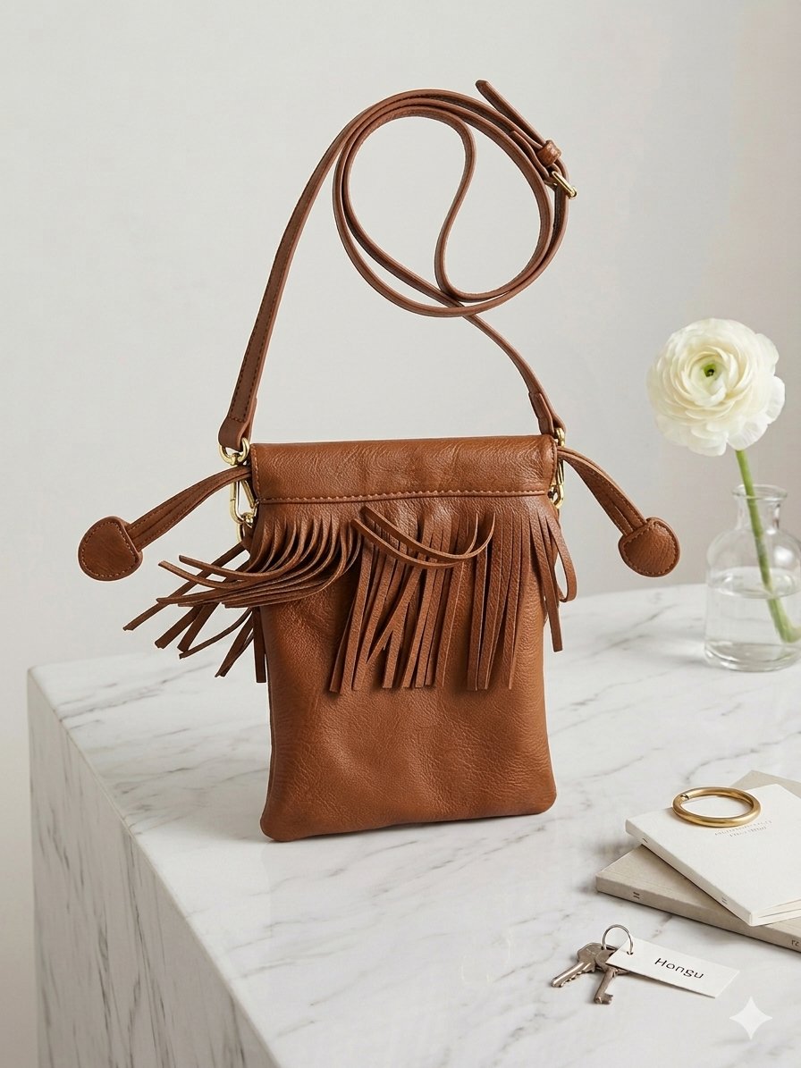 Brown Fringe Crossbody