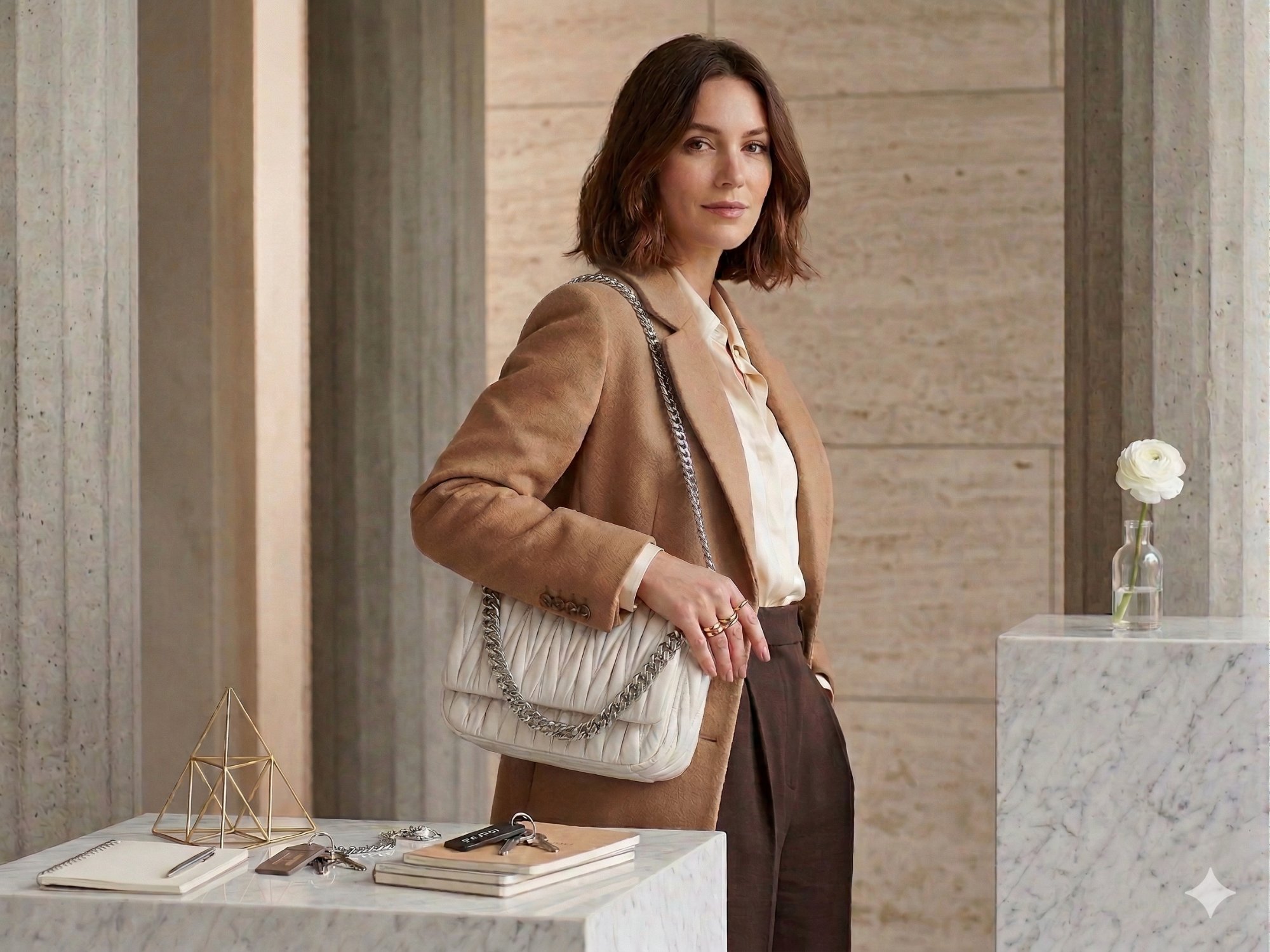White Matelassé Chain Bag — Styled