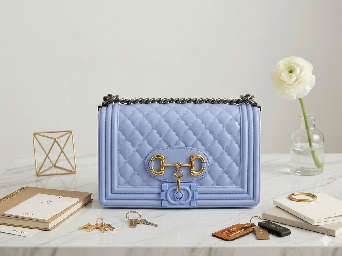 Lilac Quilted Chain Bag