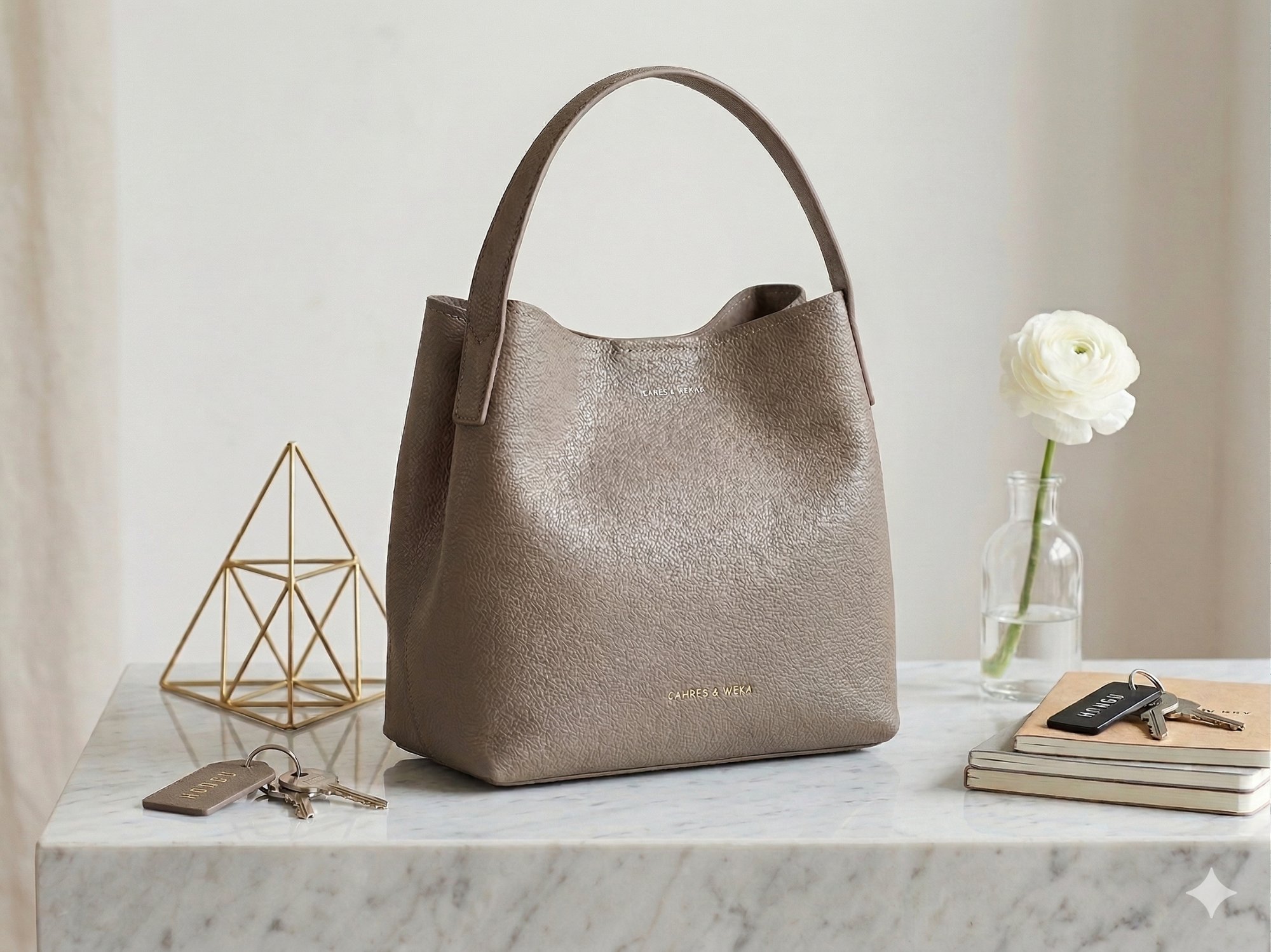 Taupe Hobo Tote