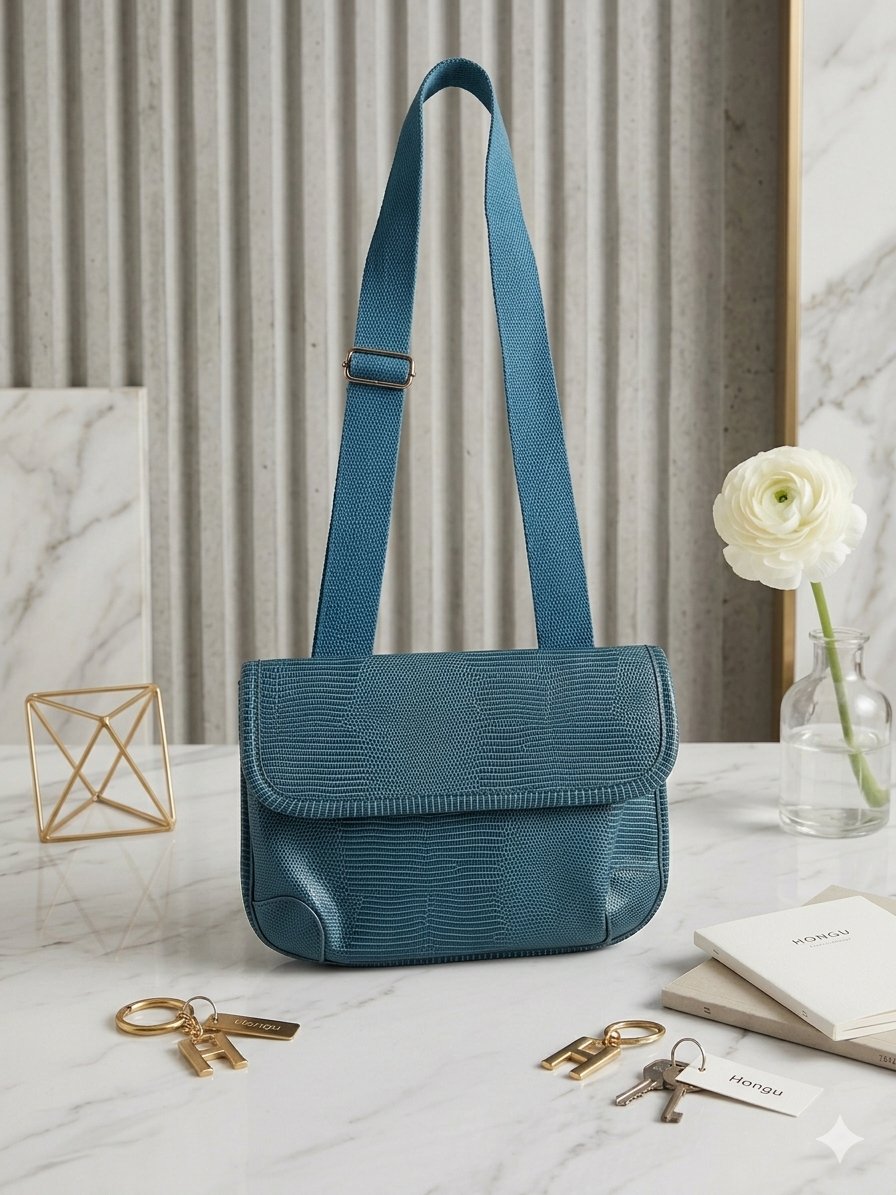 Teal Lizard Crossbody