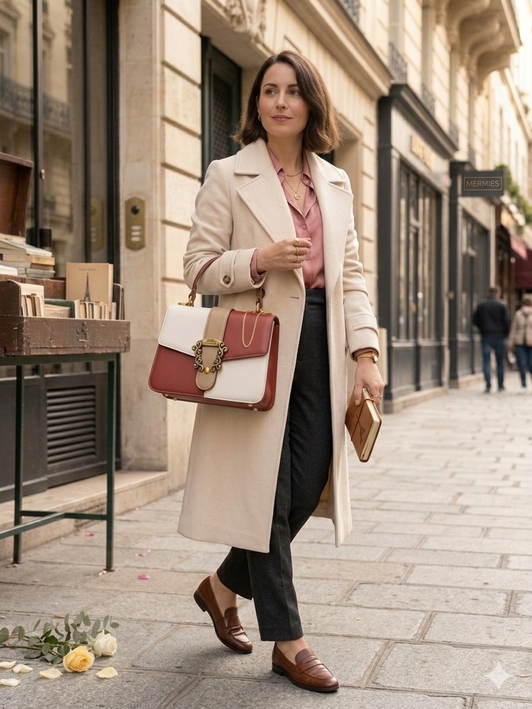 Two-Tone Top Handle Bag — Styled